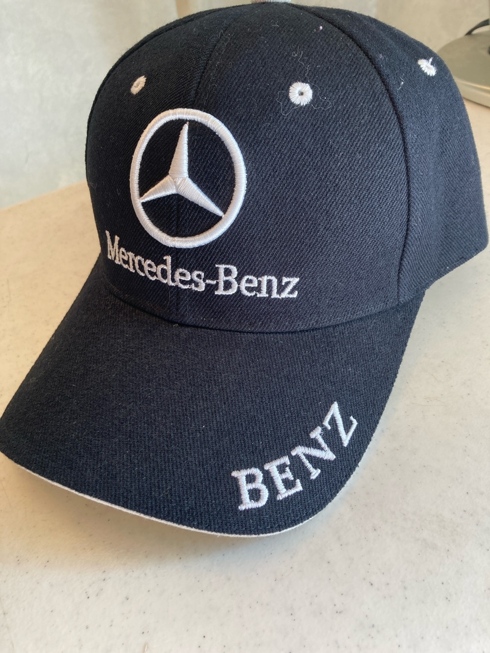 Mercedes-Benz Embroidered Logo Baseball Cap - Black & White